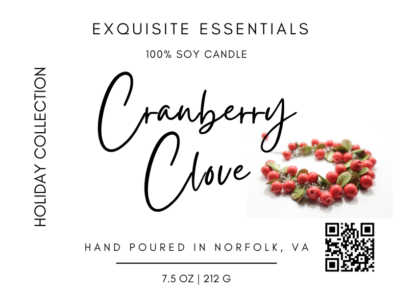 he cranberry clove soy candle is the perfect addition to any home during the holiday season. With its warm and inviting fragrance, it creates a cozy atmosphere that will make you feel right at home. Made with natural soy wax, this candle is not only eco-friendly but also long-lasting. The blend of cranberry and clove creates a sweet yet spicy aroma that is sure to delight your senses.