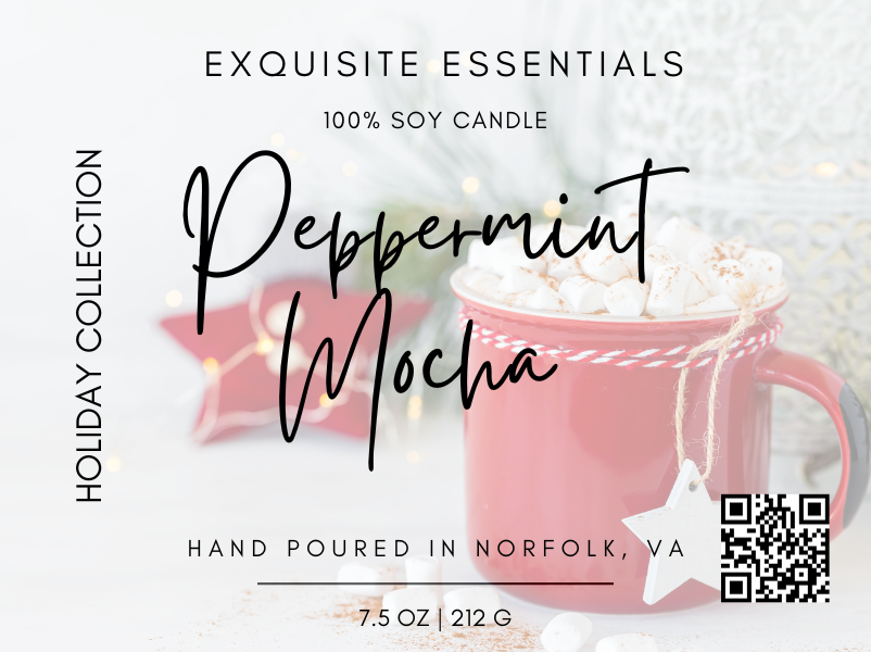 The peppermint mocha soy candle is the perfect way to bring the holiday season to your home. With its warm and inviting scent, it will fill the air with the aroma of freshly brewed coffee and sweet peppermint.