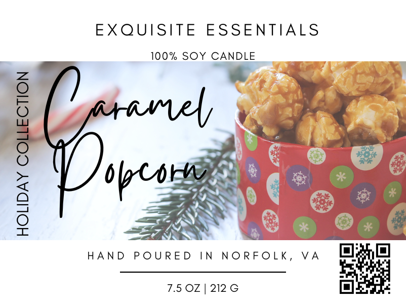 The caramel popcorn soy candle is a delightful addition to any home. Its warm, sweet scent fills the room, creating a cozy and inviting atmosphere.