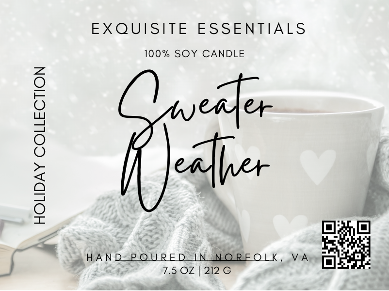 Sweater weather soy candle is the perfect way to cozy up your home during the colder months. The crisp and inviting scent of the candle is sure to make your space feel more comfortable and welcoming.